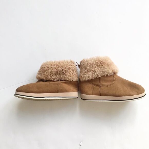 ZARA tan faux fur cuffed booties VGUC size 25(8.5) - Picture 2 of 7